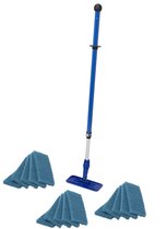 Doodlebug blauw set compleet - 15 blauwe pads met steel en houder voor randreiniging