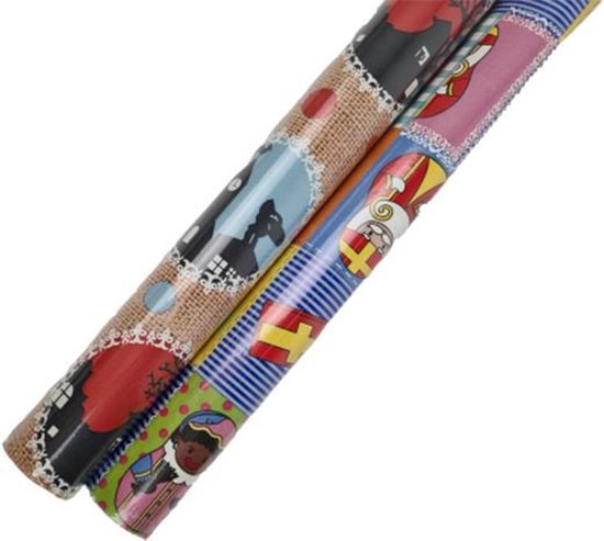 De Club Van Sinterklaas Cadeaupapier - Inpakpapier - 2 Meter X 70 Cm 3 Rollen