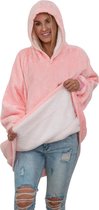 Smileify® Hoodie Deken - Fleece Deken met Mouwen - Plaid - Snuggie - Licht Roze