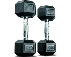 Matchu Sports - Hexa dumbbells - 10KG - Set van 2 - Zwart