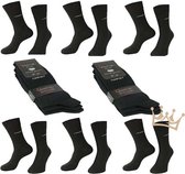 Luxe katoenen heren sokken - Naadloos - Ruime boord - Wijde boord - 6 paar - Zwart - Maat 43-46 *Cadeau TIP!!!*
