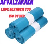 Vuilniszakken/Afvalzakken LDPE 90x110cm T70 blauw 140 liter Prullenbak zakken  150stuks