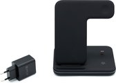 LW 3-in-1 Draadloze Oplader® - Apple / Samsung - 15W - Zwart - Gratis Adapter t.w.v. €12,95 - 2023