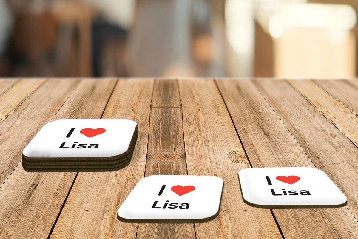 Onderzetters Voor Glazen I Love Lisa Meisje 10x10 Cm Glasonderzetters 6 Stuks 