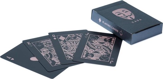 Speelkaarten Casa, Flexibel, Waterdicht, Poker, Zwart & Rosé Goud.         Kaartspellen - Spelletjes - Huisspellen - Drankspellen - Bussen - Patience - Klaverjassen - Hartenjagen - Kingsen - Playing Cards