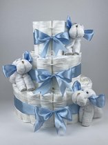 Chouette-Chouette | Luiertaart Jongen | Kraamcadeau | Geboorte | Babyshower | Hondjes Blauw