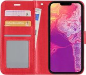 iPhone 13 Pro Max Hoesje Bookcase Kunstleer - iPhone 13 Pro Max Hoes Flip Case Book Cover - Rood