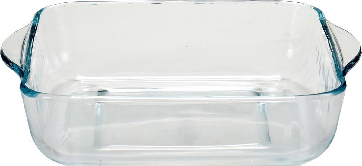 Pasabahce Ovenschaal van borosilicaat glas - vierkant - 2 Liter - 25,5 x 22 x 6 cm