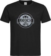 Zwart T-Shirt met “ Legend sinds 1972 “ print Zilver Size L