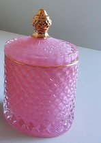 Luxury storage jar pink with gold/ Luxe opberg pot/ decoratie pot