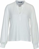 River Woods T-shirt in viscose met V-hals in wit