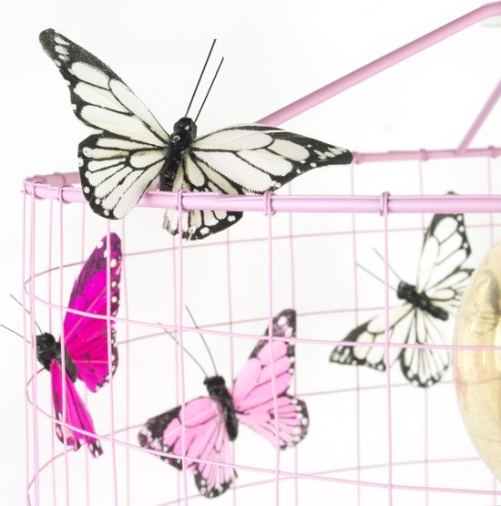 Hanglamp Kinderkamer met Vlinders-Roze-Kinder hanglampen-Hanglamp kinderkamer roze-lamp met vlinders-vlinderlamp-lamp babykamer-lamp kinderkamer-lamp meisjeskamer-Ø30cm. — afbeelding 4