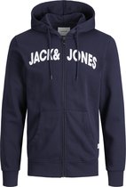 JACK&JONES PLUS JJNAVY SWEAT ZIP HOOD PS Heren Vest  - Maat 5XL