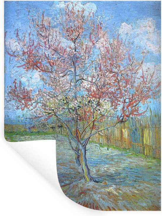 Muurstickers - De roze perzikboom - Vincent van Gogh - 30x40 cm - Plakfolie  | bol.com