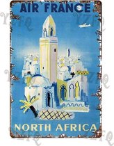 Retro Muur Decoratie uit Metaal Vintage Reizen 20