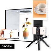 Professionele Fotostudio Box inclusief Tripod - LED verlichting - Lightbox Fotografie - Fotobox - Productfotografie Foto Studio - 30 x 30 x 30 cm - 6 Achtergronden
