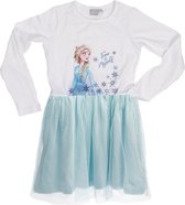 Disney Frozen II jurk - lange mouw - tule - mintgroen/wit - maat 122/128