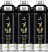 MTN PRO Color Paint RAL Spuitverf - 6 stuks - Satin Black - 400ml