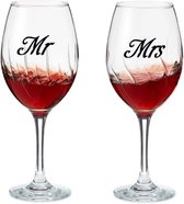 Mr&Mrs Stickers 3 x voor eventueel wijnglazen-trouwen-wending-feest