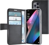 Azuri Oppo Find X3 Pro  hoesje - walletcase - Zwart