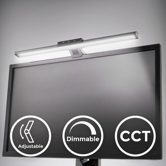 B.K.Licht - Monitor lamp - dimbaar en kantelbaar - screenbar - laptop lamp  - PC lamp... | bol.com