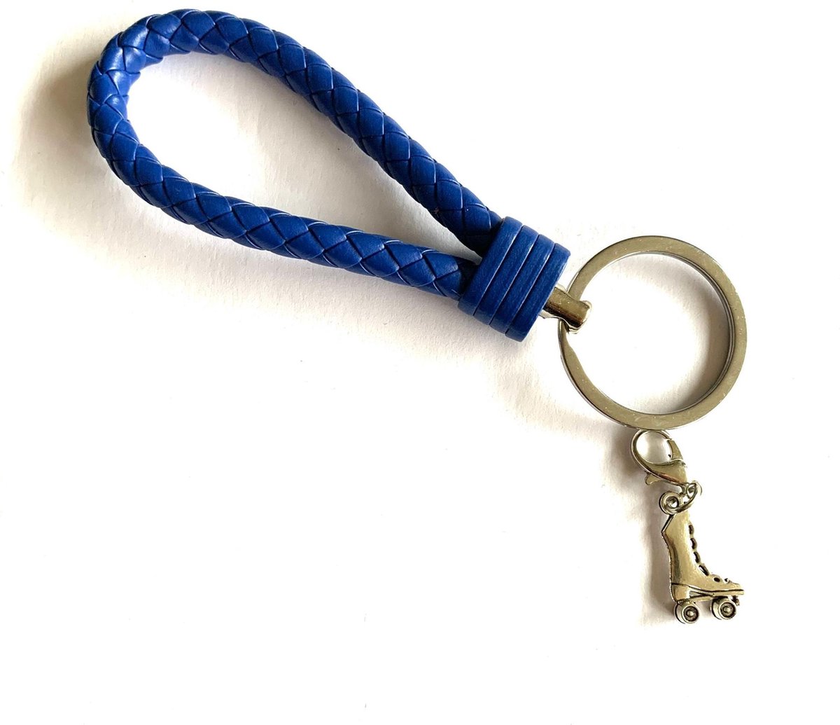 Sleutelhanger - Donker Blauw - Rolschaatsen - Sport - Hanger - Leer - Kleur - Sportsieraad - Sieraad - Sportsieraden - Sieraden - Team - Teamkado