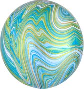 Amscan Folieballon Marblez Blue Green 45 Cm Blauw/groen