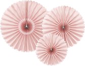 Papieren waaiers paperfans Honeycomb Dusty Roze 3 stuks