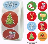 Premium Paintings | Stickers op rol | Kerst | 500 stuks | Kinderen | Stickerrol | Stickers | Beloningsstickers | Volwassenen | Bullet Journal | Cadeau | Gift | Envelop | Small busi