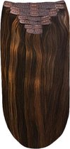 Remy Human Hair extensions straight 20 - bruin 2/4/6