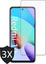 Screenprotector geschikt voor Xiaomi Redmi 10 - Beschermglas - Glas Screen Protector - 3 Stuks