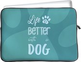 iPad 2021/2020 hoes - Tablet Sleeve - Life Is Better With a Dog - Designed by Cazy