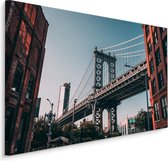 Schilderij - Manhatten Bridge New York City, multi-gekleurd, 4 maten, premium print