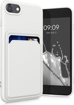 kwmobile hoesje voor Apple iPhone SE (2022) / SE (2020) / 8 / 7 - Telefoonhoesje met pasjeshouder - Smartphone hoesje in wit