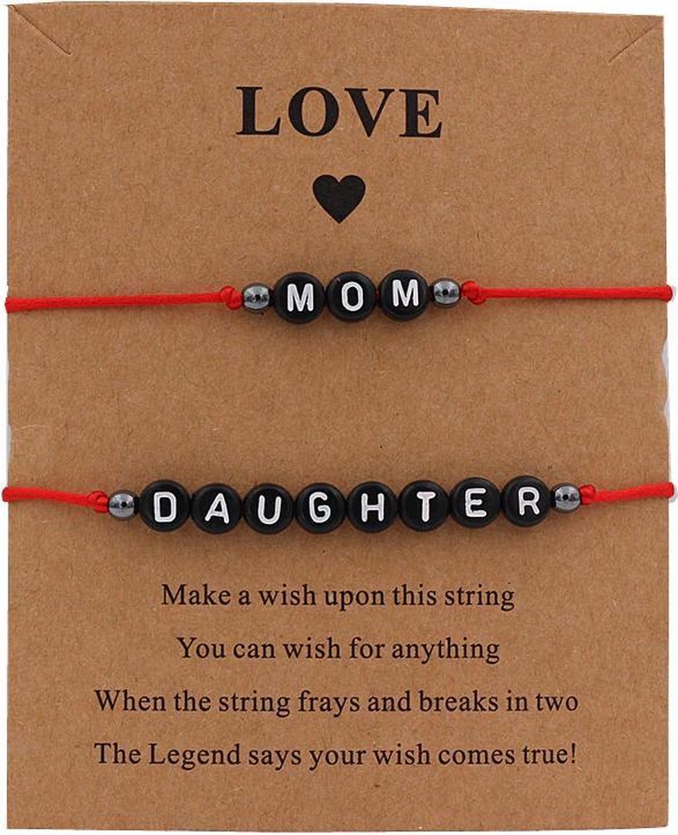 Mama - dochter armband - moeder - mom - daughter armbanden - 2 stuks -  hanger kralen... | bol.com