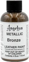 Angelus Leather Acrylic Paint - textielverf voor leren stoffen - acrylbasis - Metallic Bronze - 118ml