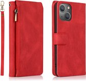 Book Case Apple iPhone 13 | Hoogwaardig PU Leren Telefoonhoesje | Pasjeshouder | Rood