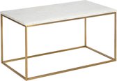 Luxueuze Marmeren salontafel Alys mat goudkleurig metalen frame 80x45x40