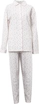 Lunatex dames pyjama flanel | MAAT L | Hartjes | ivoor