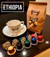 100 CUPS GODINCOFFEE ETHIOPIA SIDAMO GR 2  Handcrafted Medium Roast 100% ARABICA Nespresso compatible capsules  specialty koffiecups verpakt in 5 x 20 cups single origin / koffieca