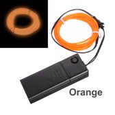 El wire / Draad - 1 Meter - Op Batterij - Oranje