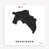 Tegeltje Groningen 15x15cm inclusief hanger - Keramiek - Cadeau - Tegels