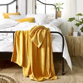 De Witte Lietaer Fleece deken Snuggly Golden Yellow - 150 x 200 cm - Geel