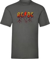 T-Shirt red orange ACDC - Dark Grey (XL)