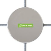 LEDatHOME - Cilindrische metalen 4-zijdige gat plafondkap – aansluitdoos - Chrome