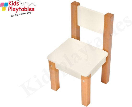Set Kinderstoeltjes 2x hout kleur wit | zithoogte 28 cm | kinderzetel |  Houten... | bol.