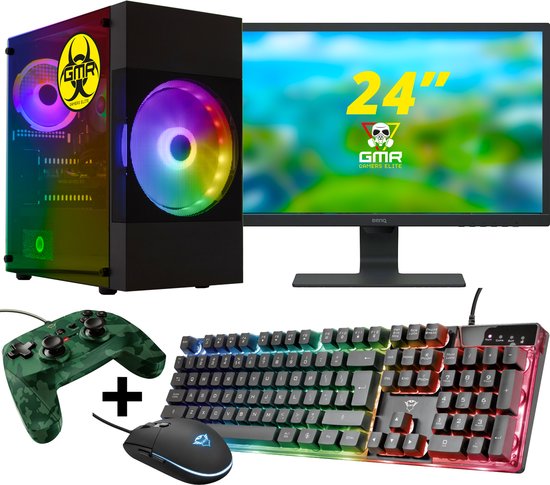 GMR - Cyclops Gaming SET V1 (GamePC + 24 Inch Monitor + Toetsenbord + Muis + Game Controller)