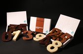 Chocolade Cijfers Verjaardag & Jubileum Cadeau 85 gemengd puur & wit