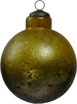 PTMD Mustard Kerstbal - H15 x Ø15 cm - Glas - Geel