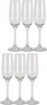 Clayre & Eef Champagneglas set van 6 Ø 6*23 cm / 200 ml Transparant Glas Wijnglas Champagne Glas Prosecco Glas